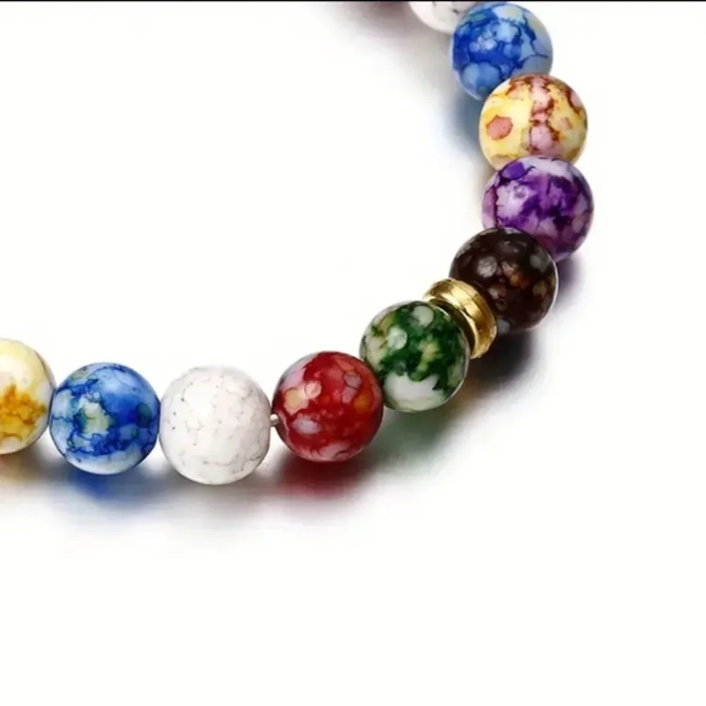 Seven Chakra Crystal Energy and Healing Natural Stone‎ Bracelet
